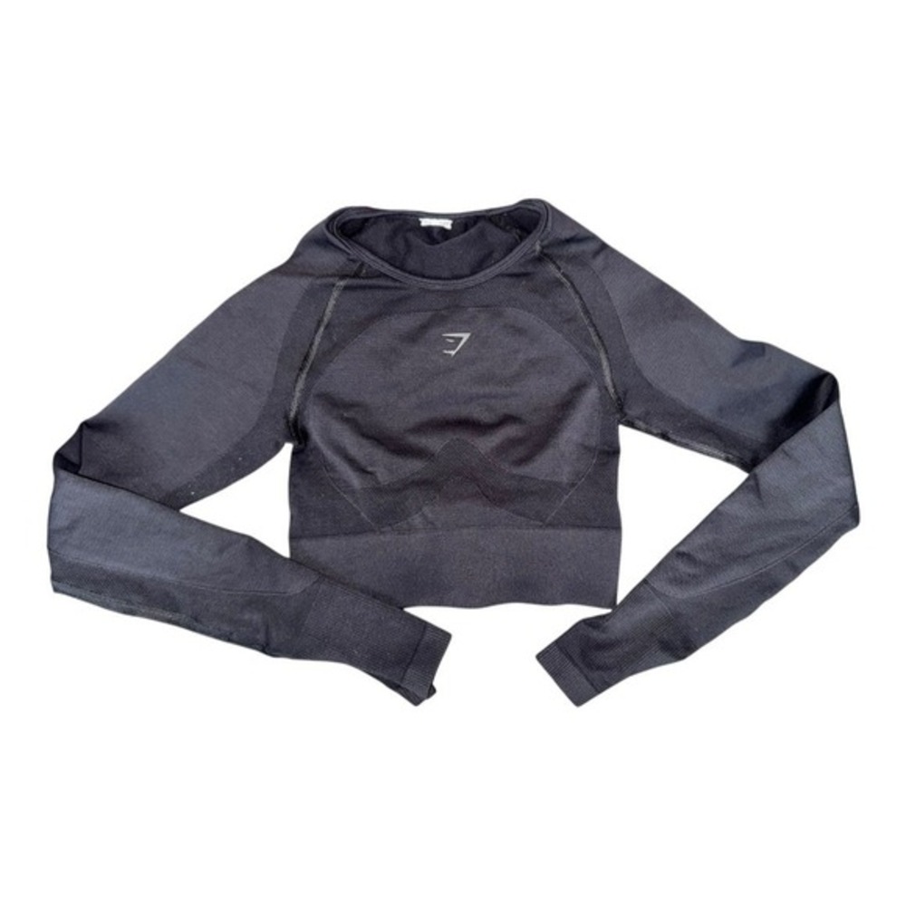Gymshark black long sleeve crop top open back size XS